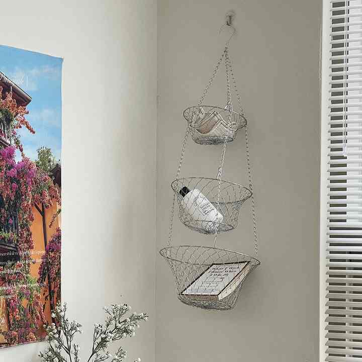 Iron hanging バスケット 3段