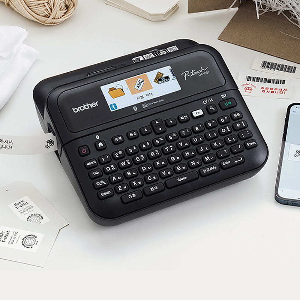 브라더 PT-D610BT 라벨프린터 쿼티키보드 블루투스, 유무선 연결지원