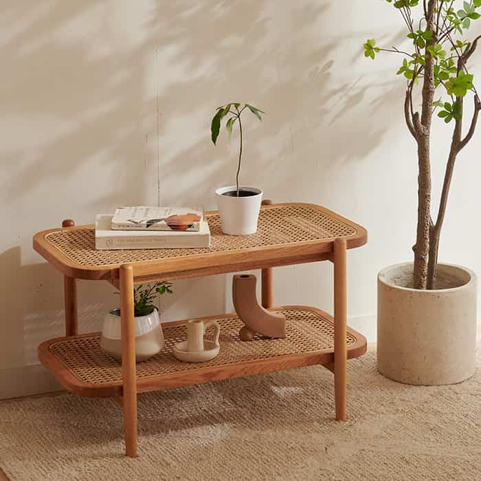 Matera ラタン ラウンドテーブル 2段