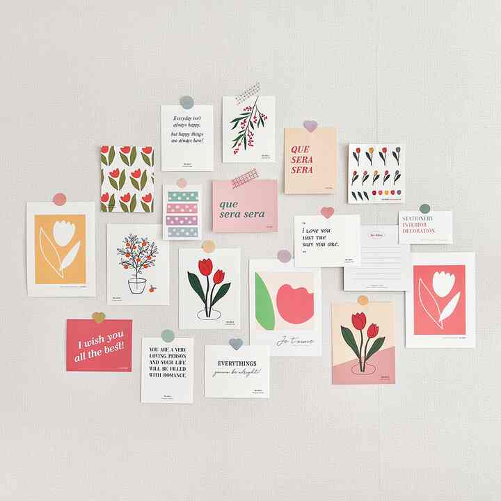 チューリップ レタリング ポストカードセット［17種］