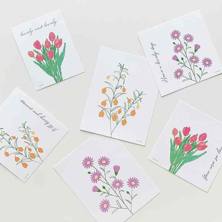 イラスト 花 ポストカードセット［3種］