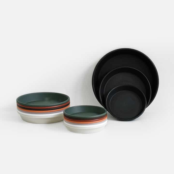 円形 プラスチック 植木鉢 受け皿［8色・14サイズ］