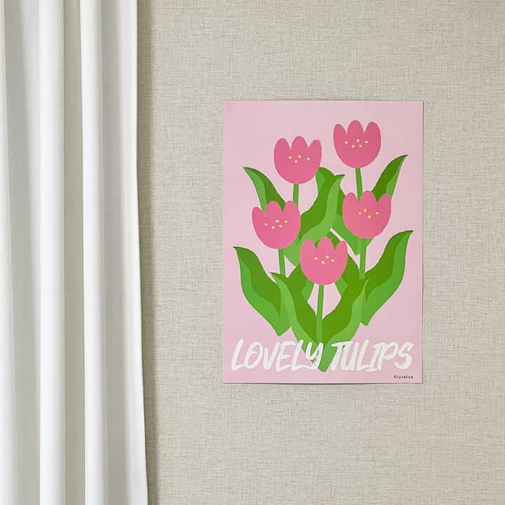 チューリップ インテリアポスター A3［2色］