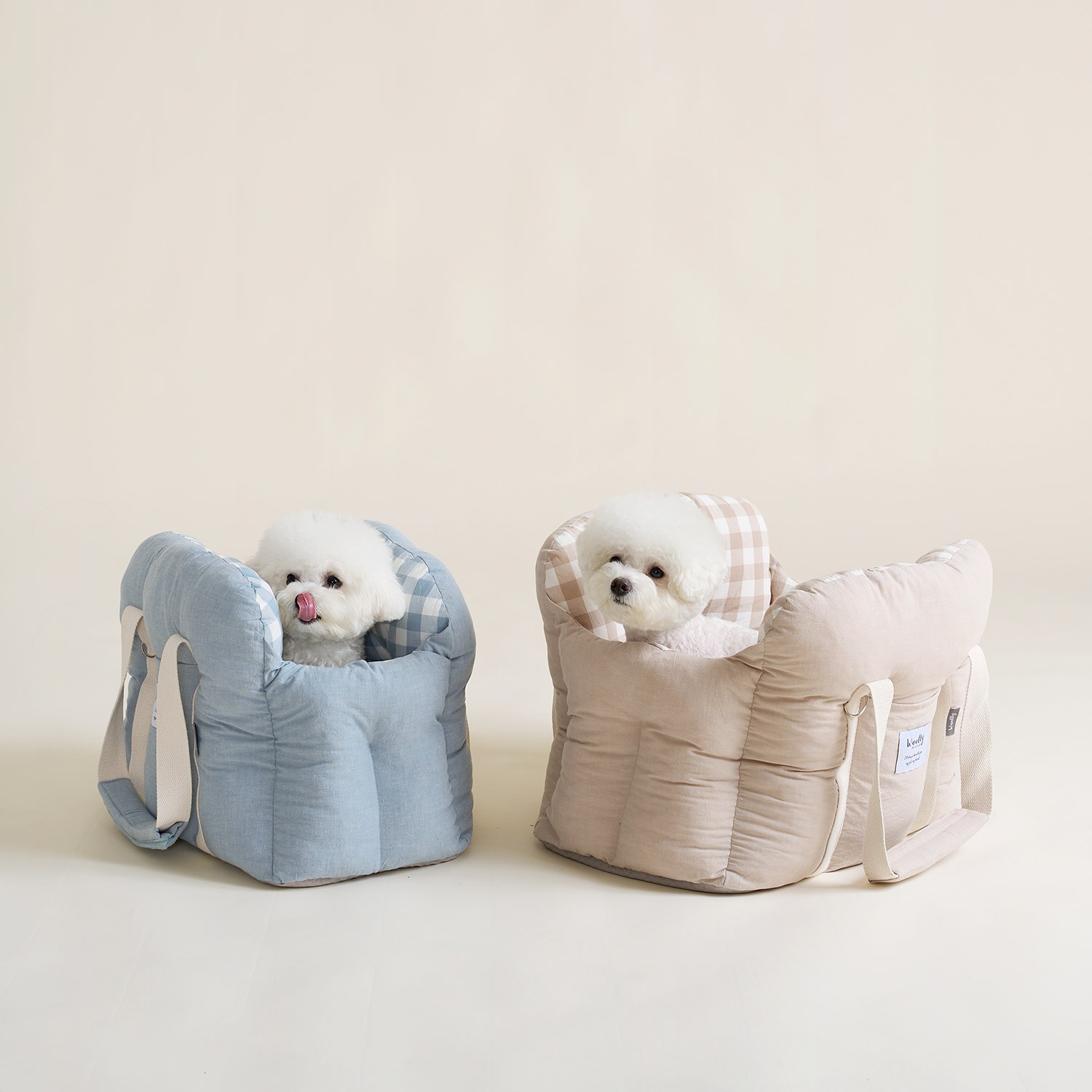 오늘의집 울리 코튼 체크 구름 이동가방 2size 2colors