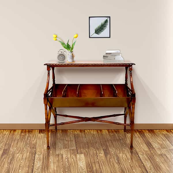 アニス マホガニー無垢材 マガジンラック（大型）