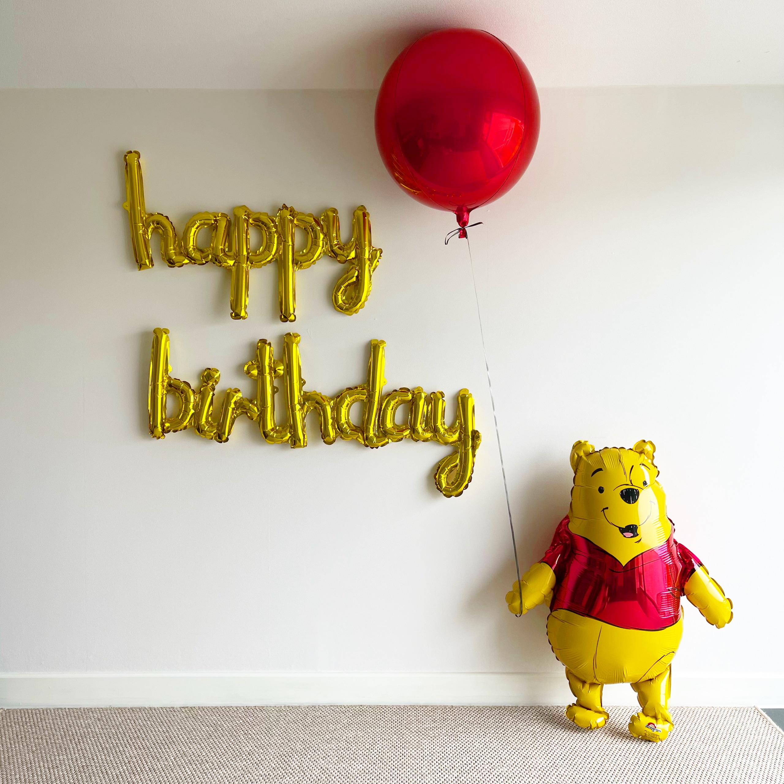 오늘의집 파티셔스 생일파티용품 곰돌이푸 풍선 남편생일 파티세트