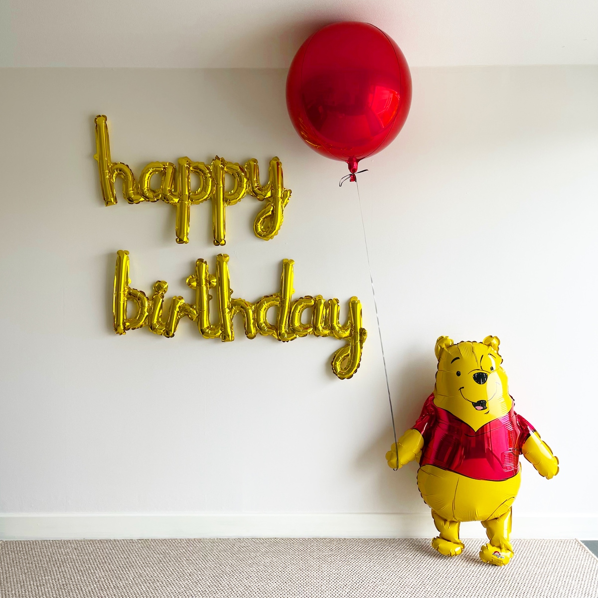 파티셔스 생일파티용품 곰돌이푸 풍선 남편생일 파티세트