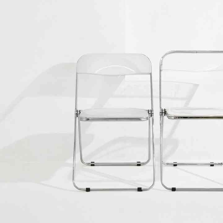 クリア 折り畳みイス 2脚セット［3色］