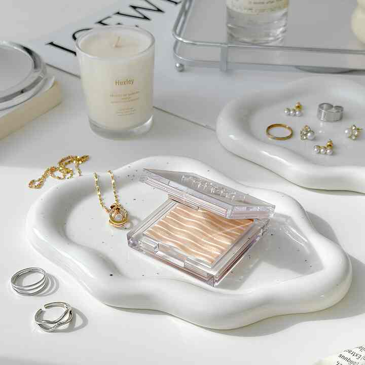 ウェーブ 有光セラミックトレイ［3色］