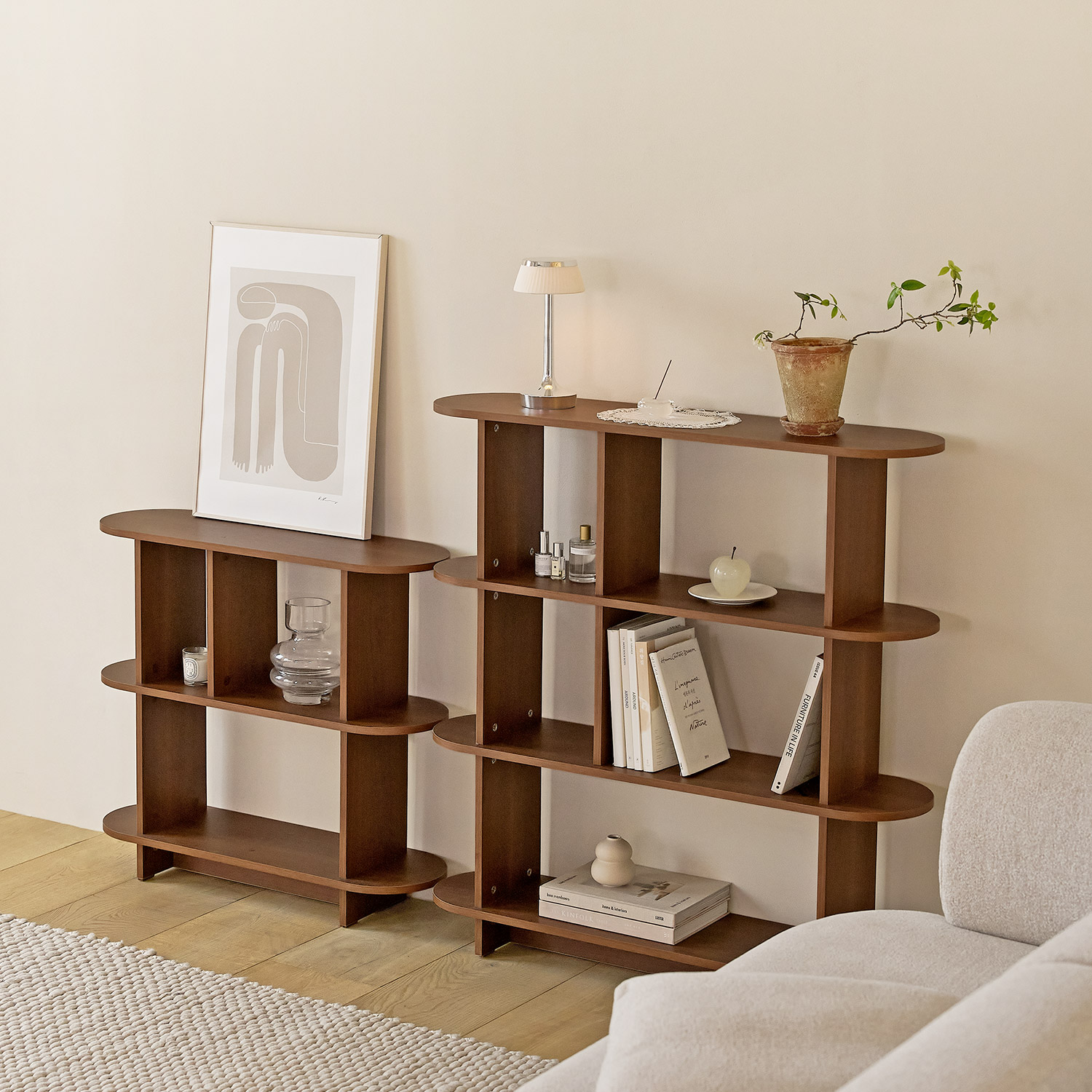 ROOM&HOME WALD ラウンド シェルフ［3色・3種・2サイズ］ ブラウン