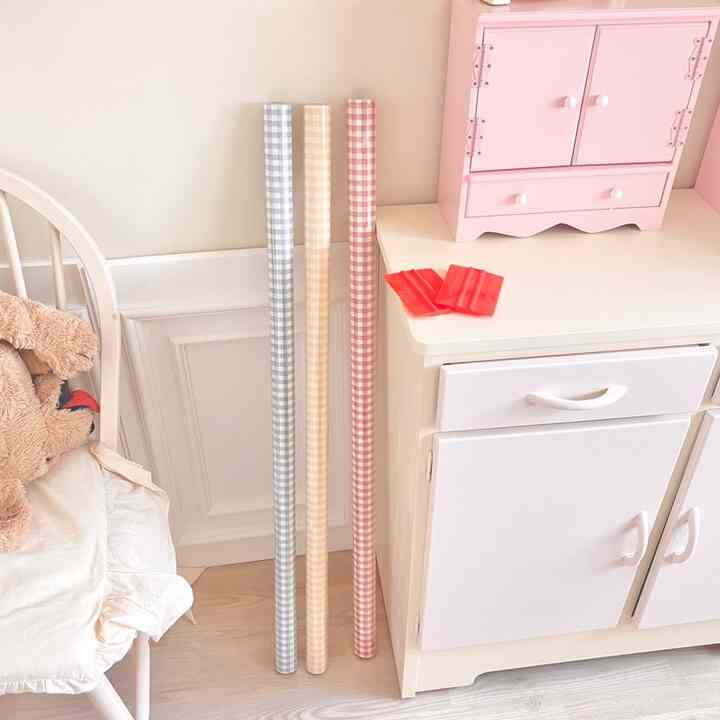 ファブリック ギンガムチェックリフォームシート［3色・2サイズ］