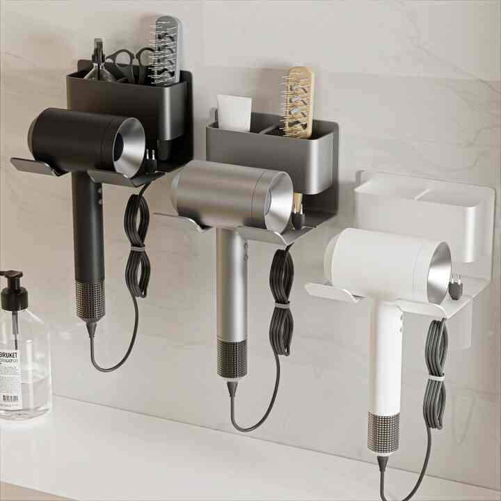 穴あけ不要 ドライヤーホルダー［3色］