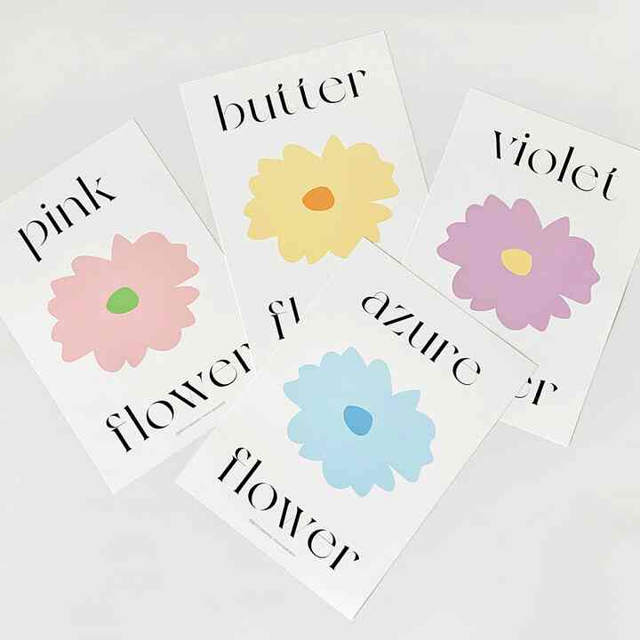 花 イラストポスター A4