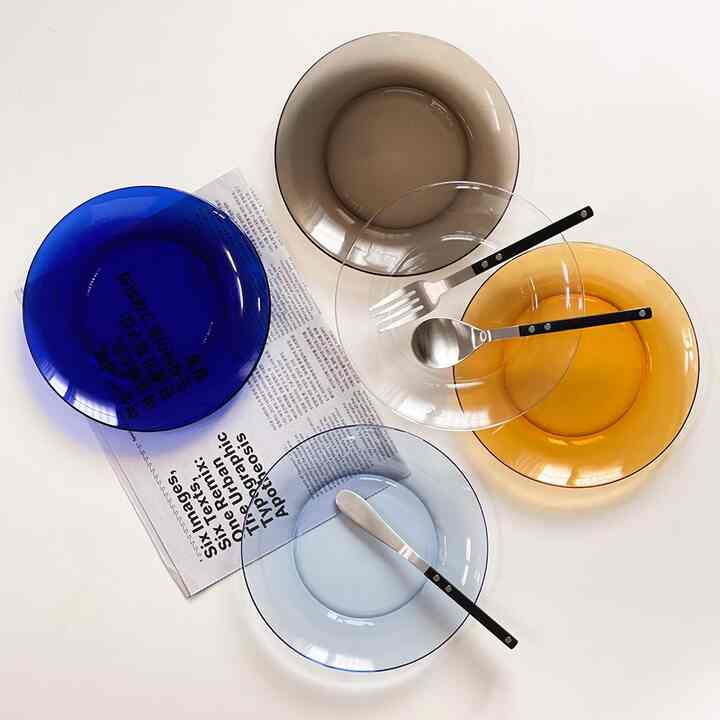 Colored Glass Dessert Plate