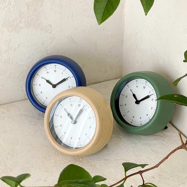 PASTEL-RING 置き掛け兼用時計［3色］