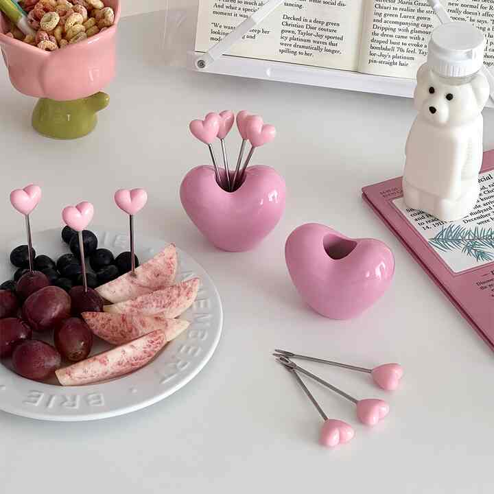 ピンクハート デザートフォーク 10個セット