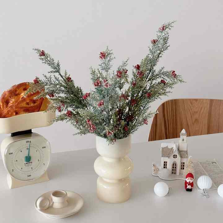 スノー 赤い実・枝 造花