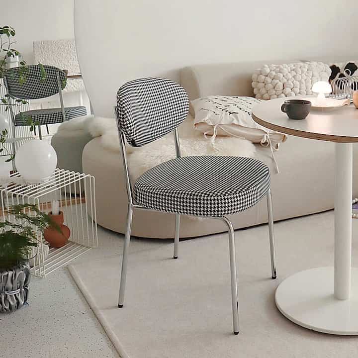 Check Pattern Dining Chair