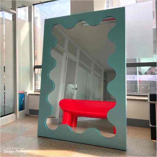 ウェーブミラー 全身鏡［8色・4サイズ］