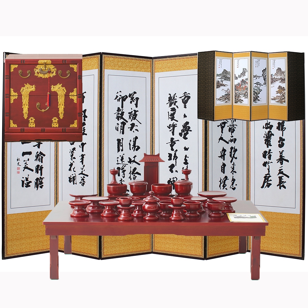 조은세상 제수용품 세트2 병풍 제기세트 교자상 제기함 제사 성묘 차례 - 최저가 588,000원