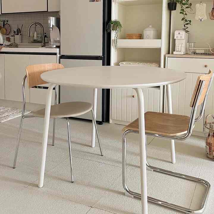 mena スチール 円形 ダイニングテーブル 100cm