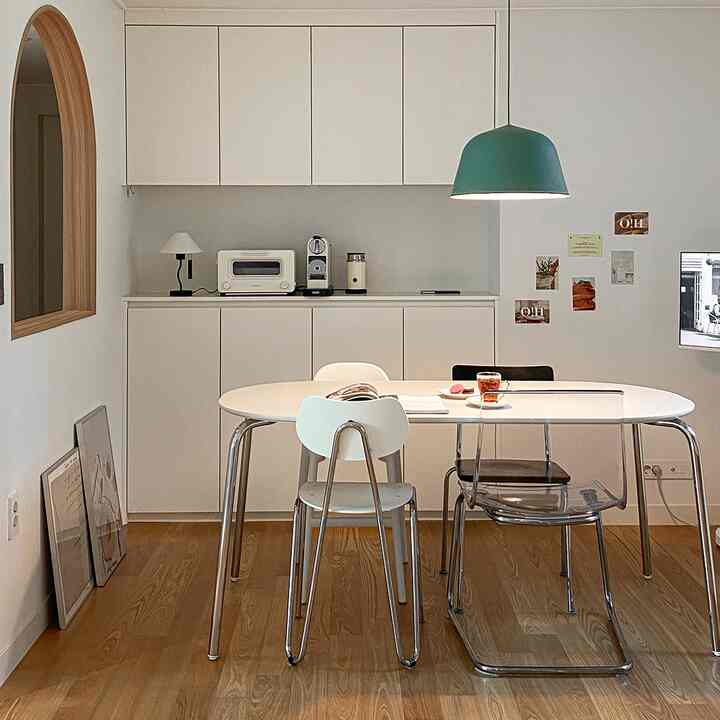 mena ステンレス 楕円形 ダイニングテーブル 160cm