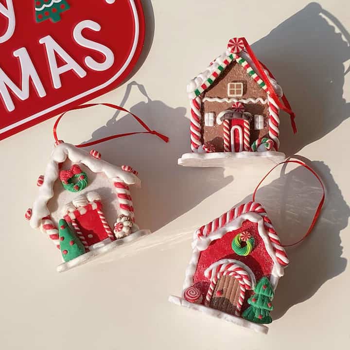クリスマス クッキーハウス オーナメント［3色］