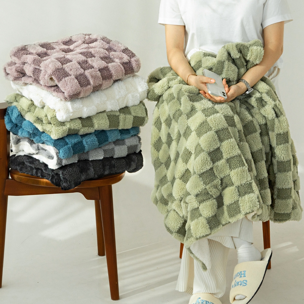 부드러운 푸숑체크 양털 극세사 겨울 담요 쇼파 블랭킷 3size 가격 비교 헬로우슬립 부드러운 푸숑체크 양털 극세사 겨울 담요 쇼파 블랭킷 3size