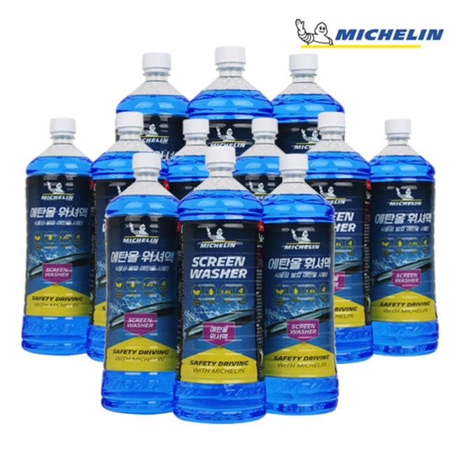 미쉐린 차량용 에탄올 워셔액 1.8L 12개입_식물성발효 에탄올사용