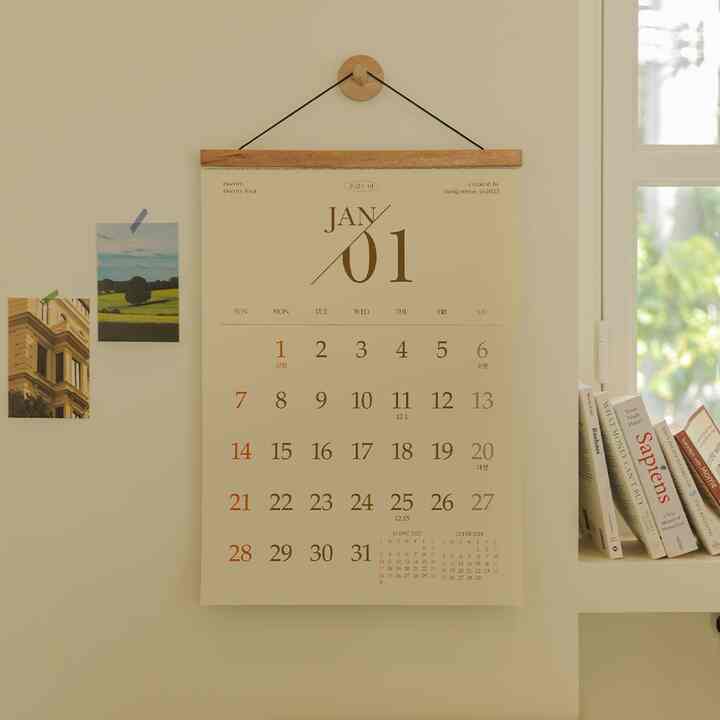 2026 LINE WORKS リアルウッド 壁掛けカレンダー XL