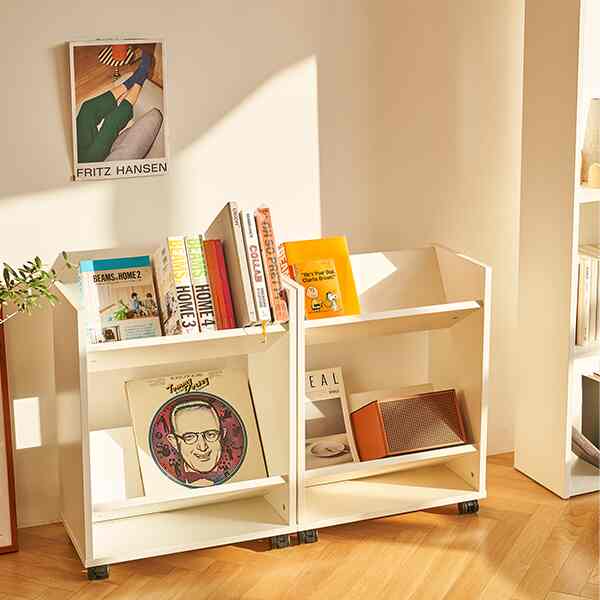 キャスター付き ブックカート［5色］