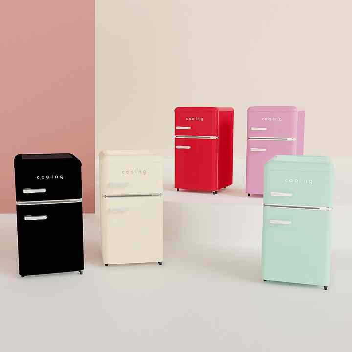 レトロ 小型冷蔵庫 REF-D85［5色］