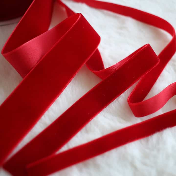 ベルベットリボン 1ロール［5色・7サイズ］