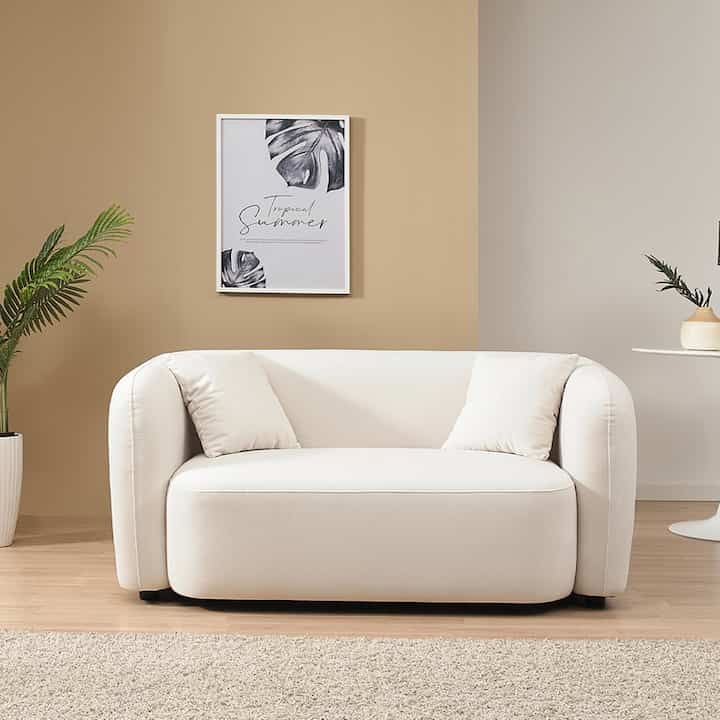 Demure 2人掛け ファブリック ソファ