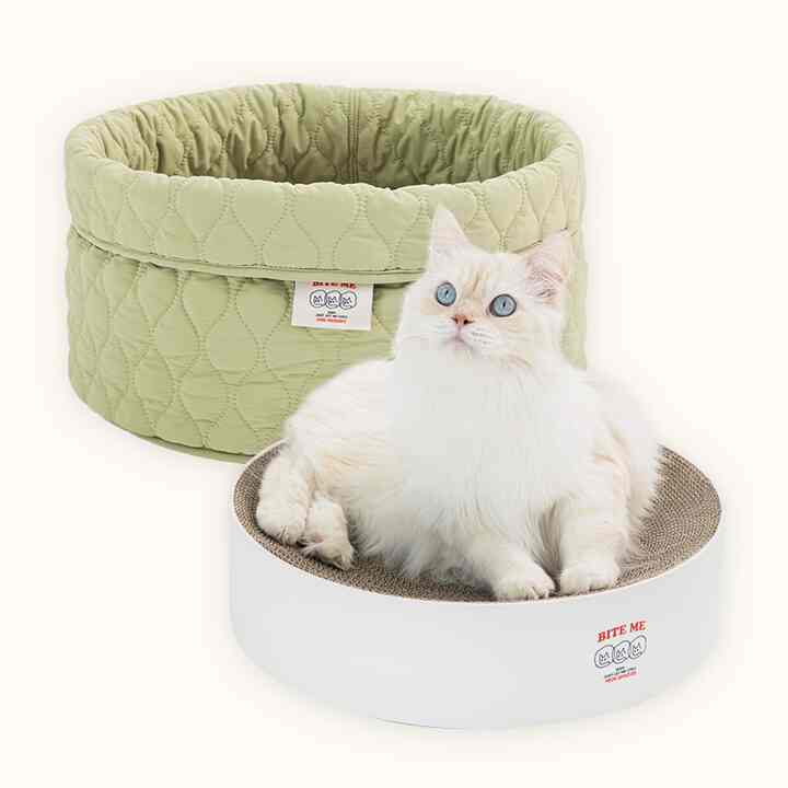 キャット スムスムバスケット＆円形スクラッチャーセット［2色］