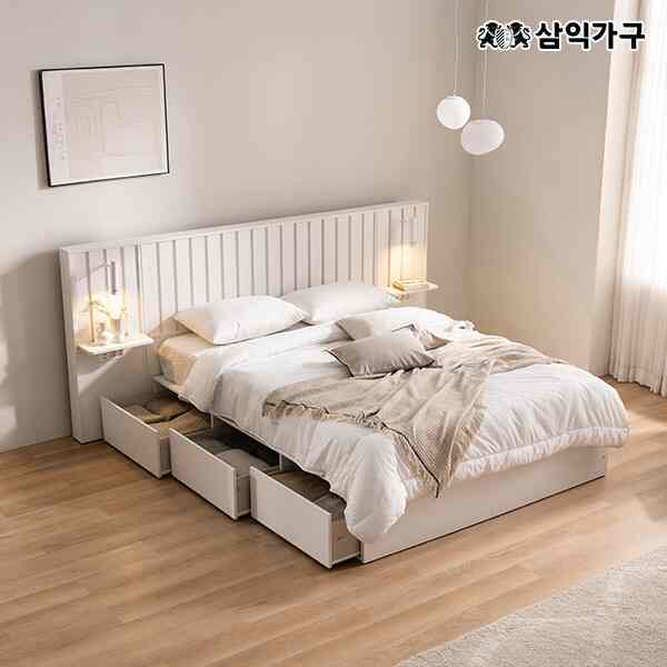 LEON 収納付きベッドフレーム［3色・4サイズ］