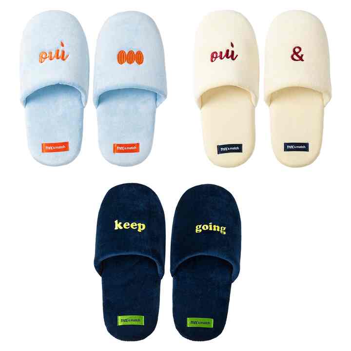 レタリング ルームシューズ［3色・2サイズ］