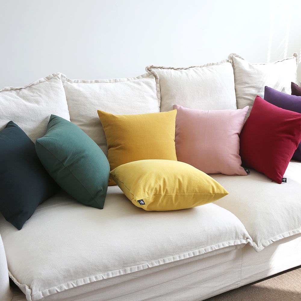 쿠션마켓 컴포트 피그먼트 무지 솔리드 쿠션커버 5size, 16color