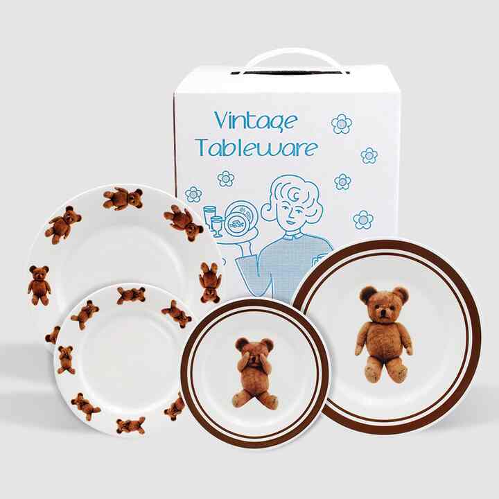 Hug bear プレートセット 4P