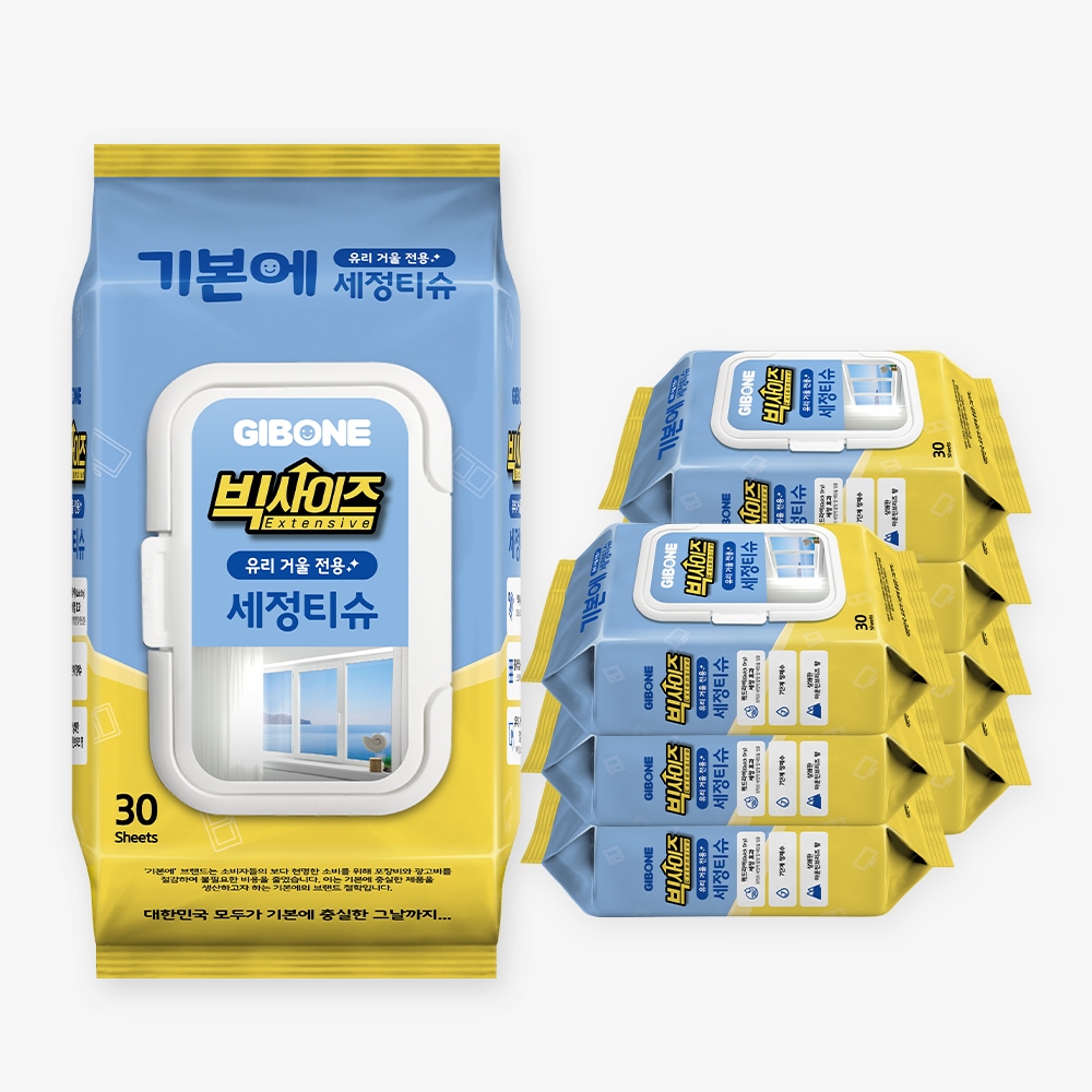 기본에 빅사이즈 유리 거울 전용 세정티슈 8팩