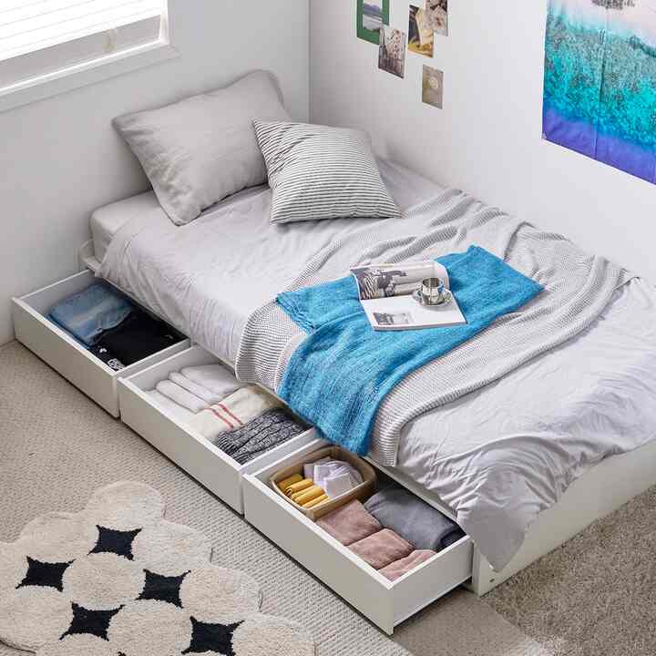 DIVE ヘッドレス収納付きベッド［2色・2サイズ］