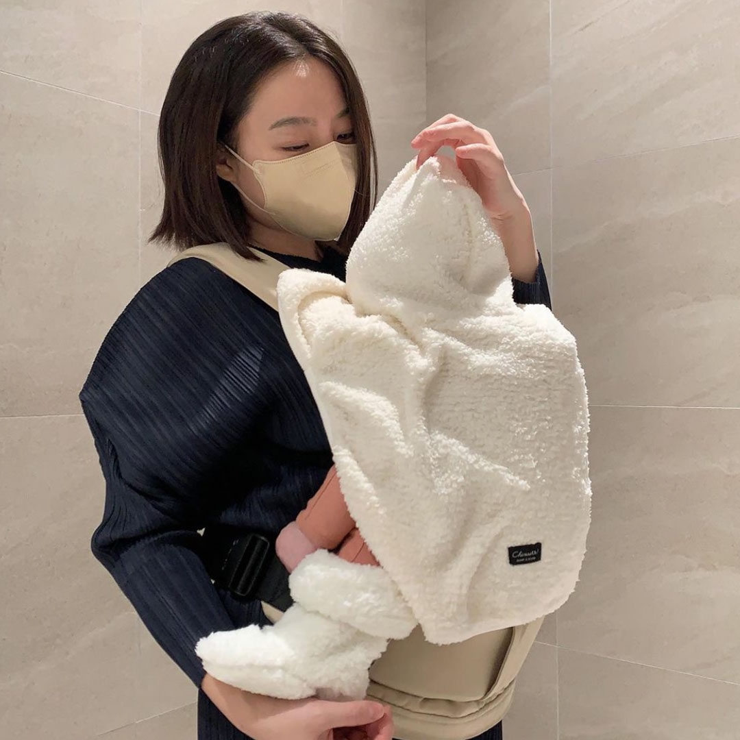 쉐리네뜨 양털 아기띠워머 망또워머 겨울 아기 유아 망토