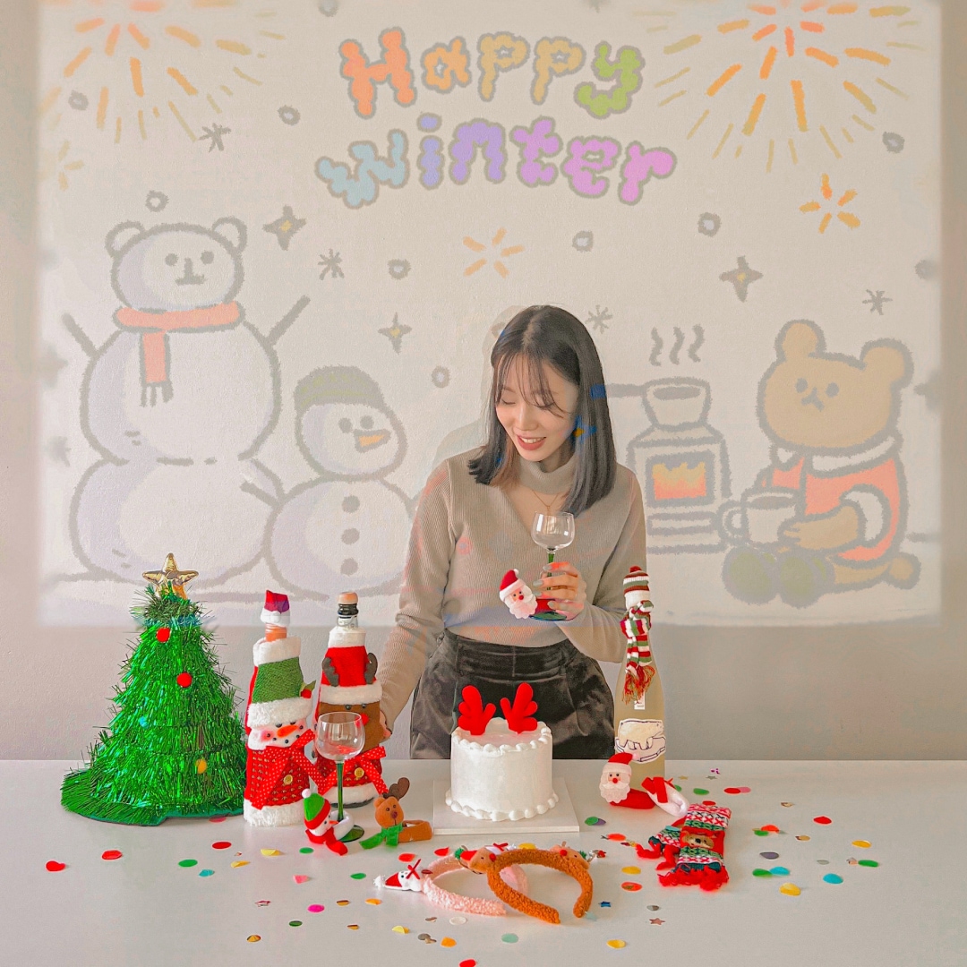 르모트 크리스마스/생일축하 파티 배경 이벤트 생일빔 미니빔 (본체+칩 set)