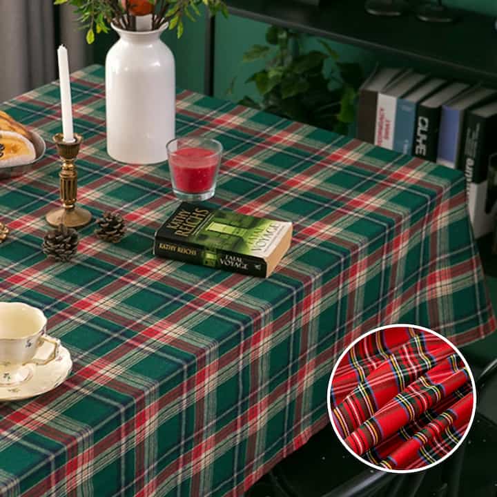 MERRY-CHRISTMAS Vintage Check テーブルクロス［2色・5サイズ］