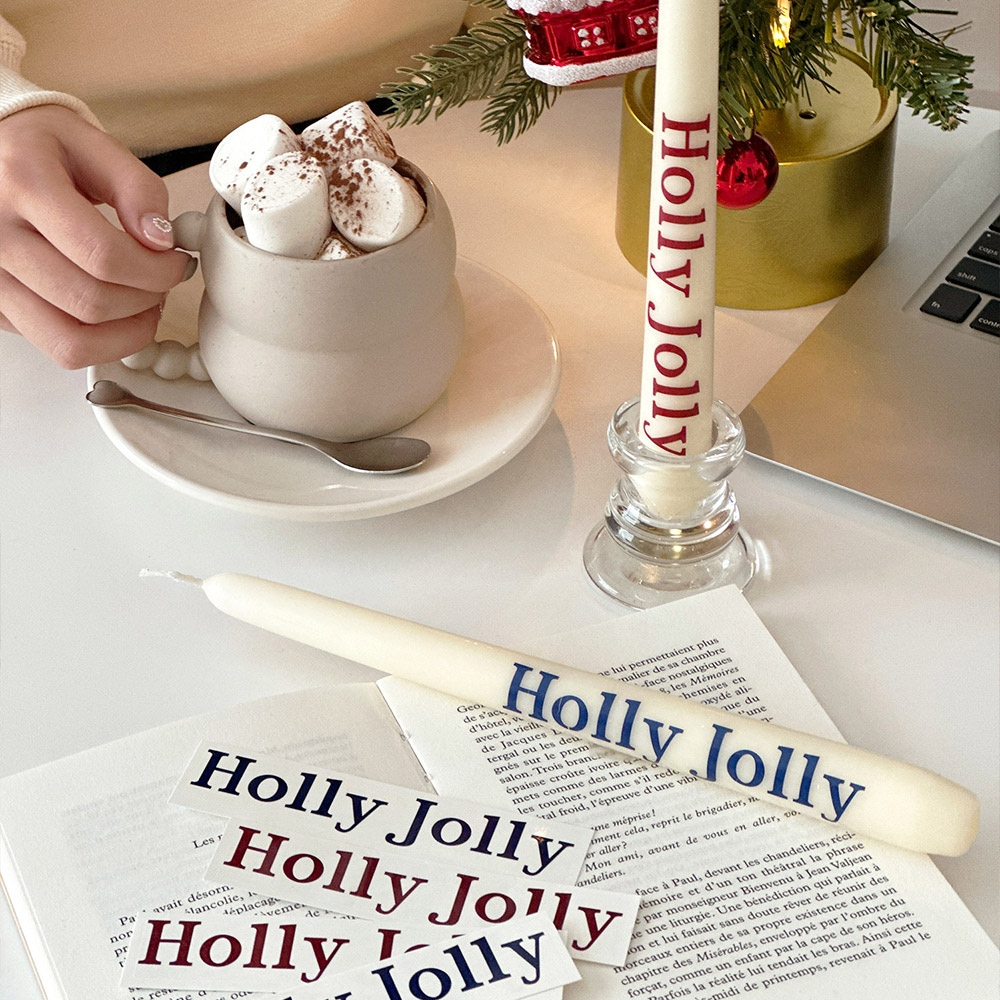 이이공브이샵 Holly Jolly 홀리졸리 테이퍼캔들 양초 스티커 1+1 증정