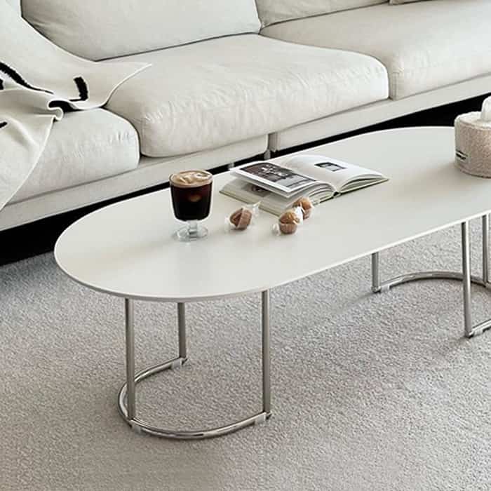 Ponde 楕円形 クローム ローテーブル［2サイズ］