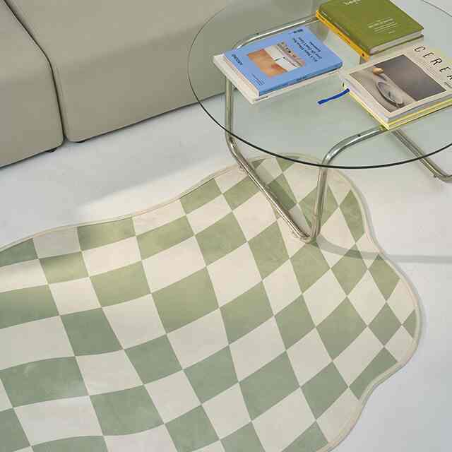 Wavy Checker ラグ［3色］
