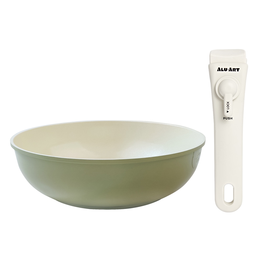 알루아트 매트그린 매직그립 IH 웍 28cm(모든열원/식세기 사용가능)