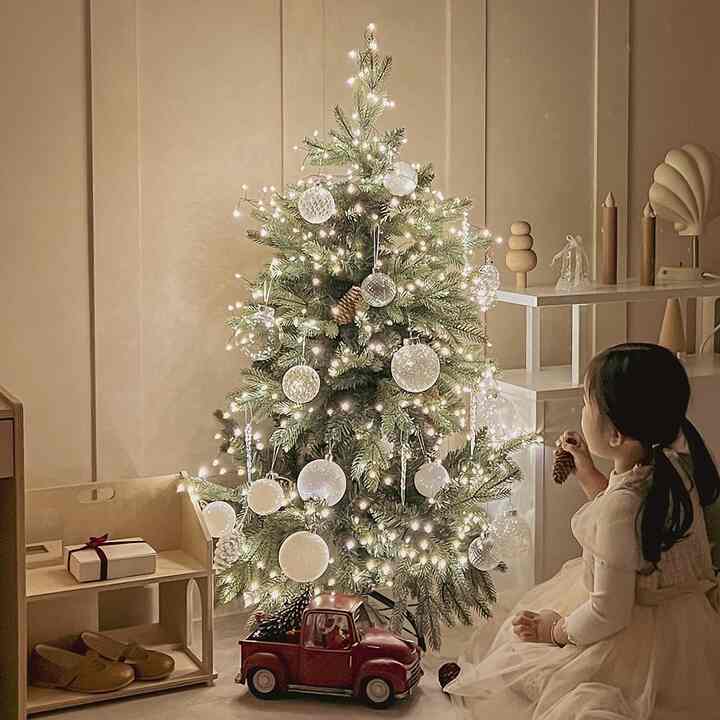 クリスマスツリー 100cm＆オーナメント＆チェーンライト セット