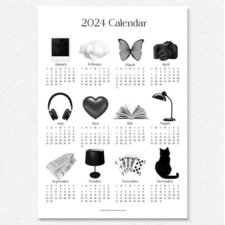 2024 Object Poster カレンダー 10.Black